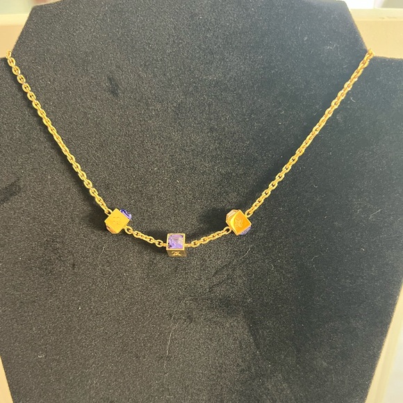 LOUIS VUITTON CRYSTAL GAMBLE NECKLACE - Picture 1 of 10